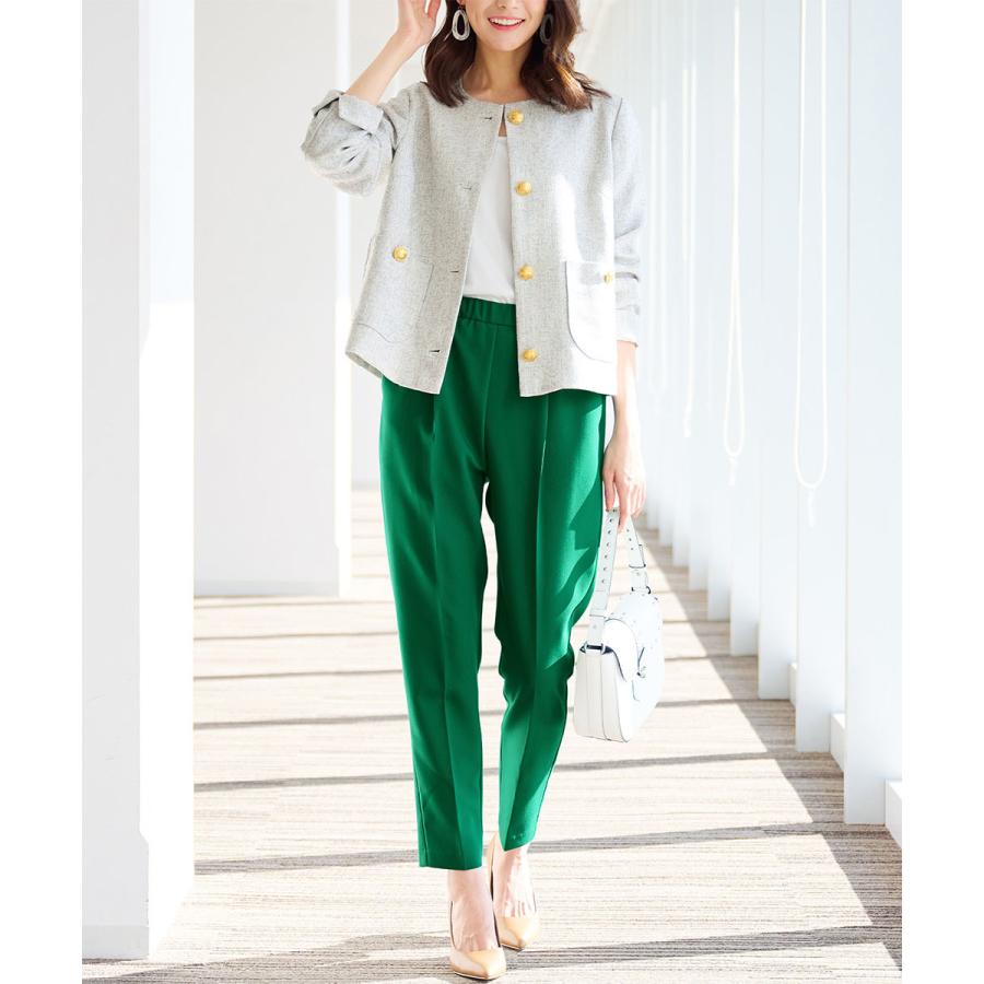 RANAN 【2点セット】メタル調ボタンノーカラージャケット&パンツスーツ - 画像 (2)