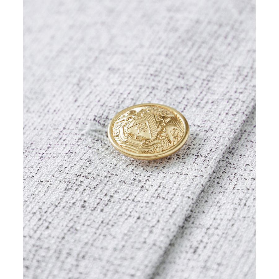 RANAN 【2点セット】メタル調ボタンノーカラージャケット&パンツスーツ - 画像 (9)