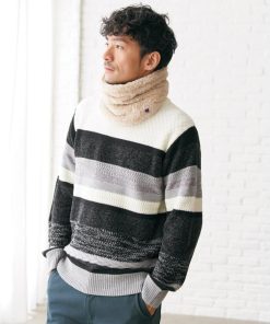 ikka モールミックスボーダーニット