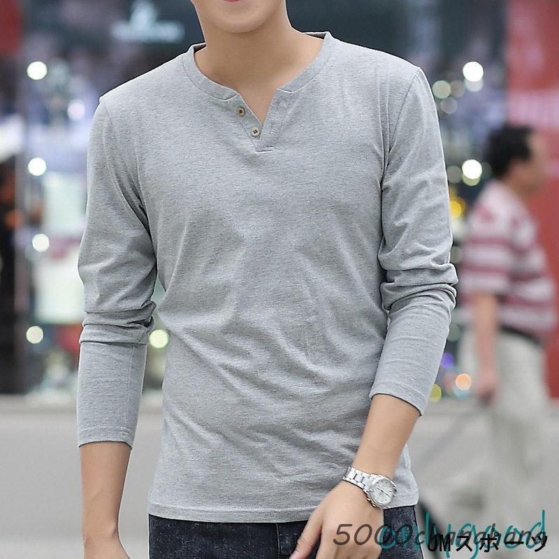 Tシャツ 長袖 tシャツ ロンT メンズ 秋服 春 細身 スリム Vネック ロングTシャツ インナー トップス スポーツ 男性用 肌着 - 画像 (3)