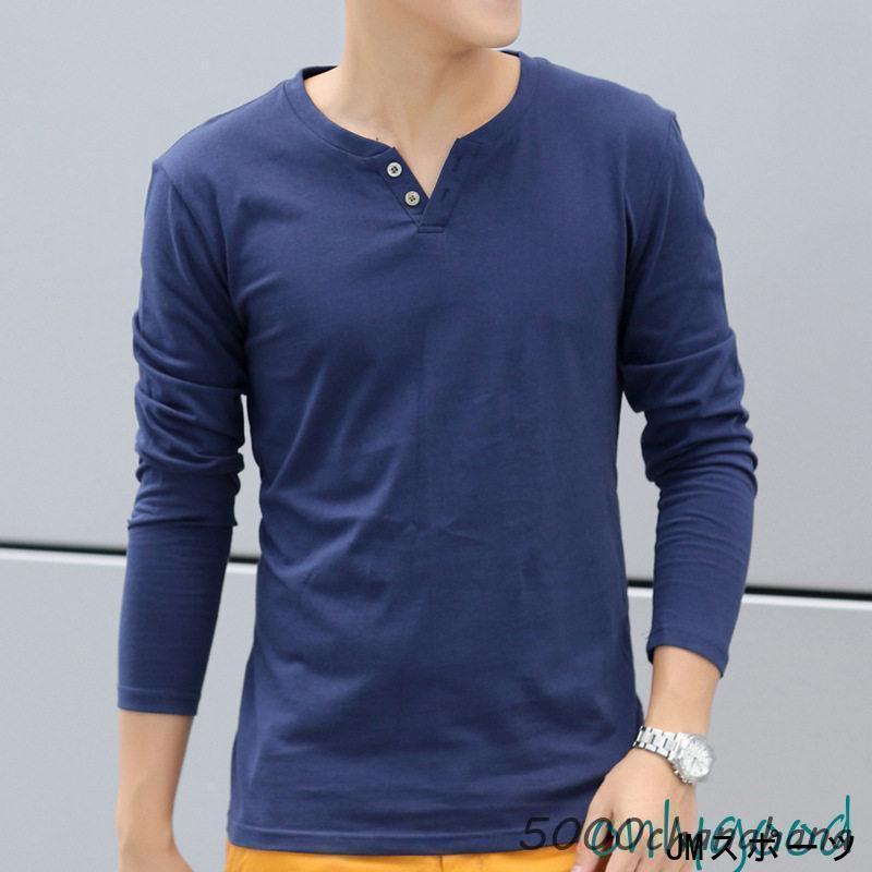 Tシャツ 長袖 tシャツ ロンT メンズ 秋服 春 細身 スリム Vネック ロングTシャツ インナー トップス スポーツ 男性用 肌着 - 画像 (4)