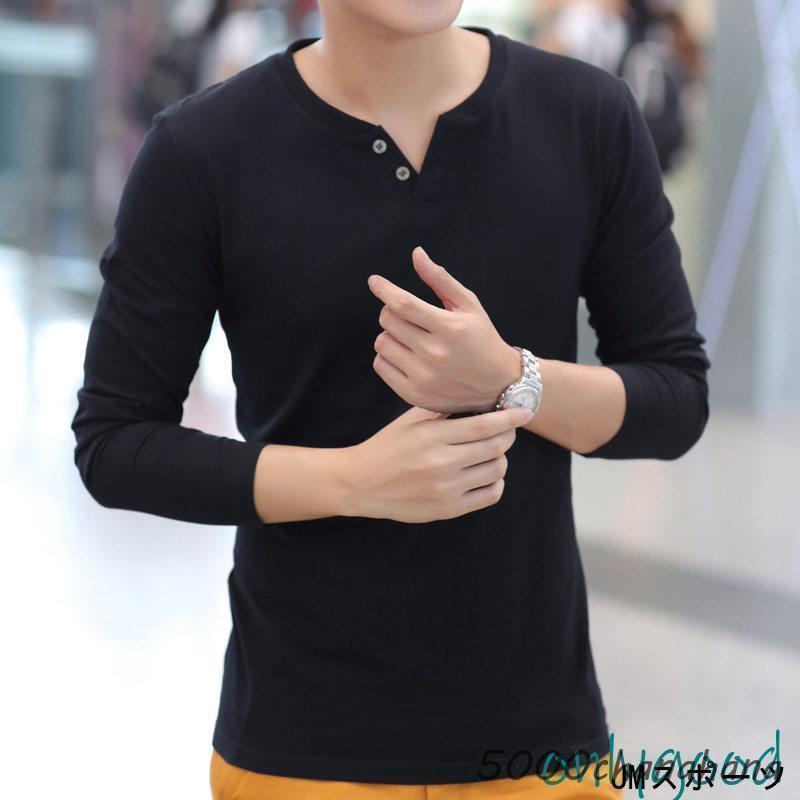 Tシャツ 長袖 tシャツ ロンT メンズ 秋服 春 細身 スリム Vネック ロングTシャツ インナー トップス スポーツ 男性用 肌着 - 画像 (8)