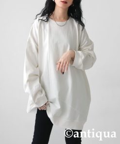 antiqua tシャツ 切替バスク生地ロンT レディース