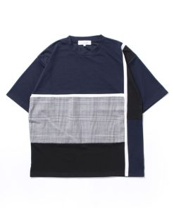 STYLEBLOCK tシャツ ダブルフェイスポンチブロック切替Tシャツ メンズ レディース