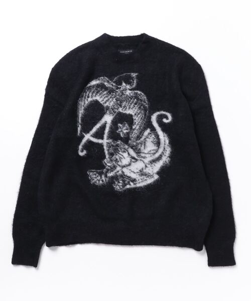 ALLSAINTS セーター ニット WILDER JACQUARD OVERSIZED CREW JUMPER | ジャカード オーバーサイズ クルー ニ - 画像 (6)