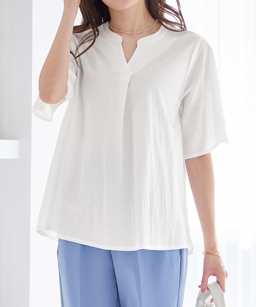 alotta tシャツ スキッパータック袖ブラウスカットソー レディース