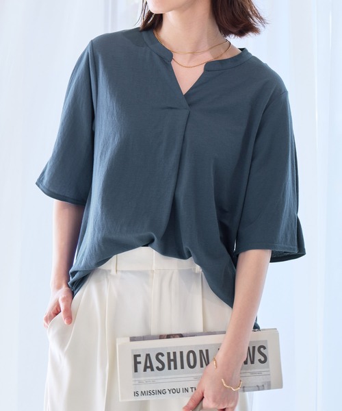 alotta tシャツ スキッパータック袖ブラウスカットソー レディース - 画像 (4)