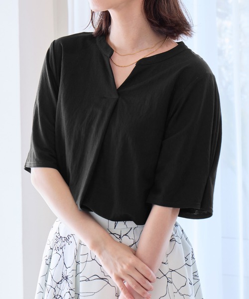 alotta tシャツ スキッパータック袖ブラウスカットソー レディース - 画像 (3)