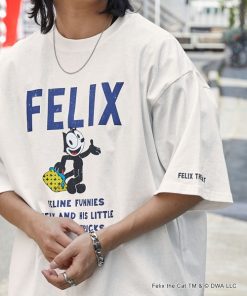 MONO-MART tシャツ 「FELIX ＆ CASPER Woody Woodpecker」別注 ヴィンテージライクデザイン ビッグシルエット半袖Tシャツ/フェリ