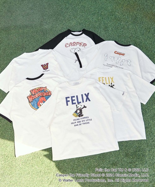 MONO-MART tシャツ 「FELIX & CASPER Woody Woodpecker」別注 ヴィンテージライクデザイン ビッグシルエット半袖Tシャツ/フェリ - 画像 (3)