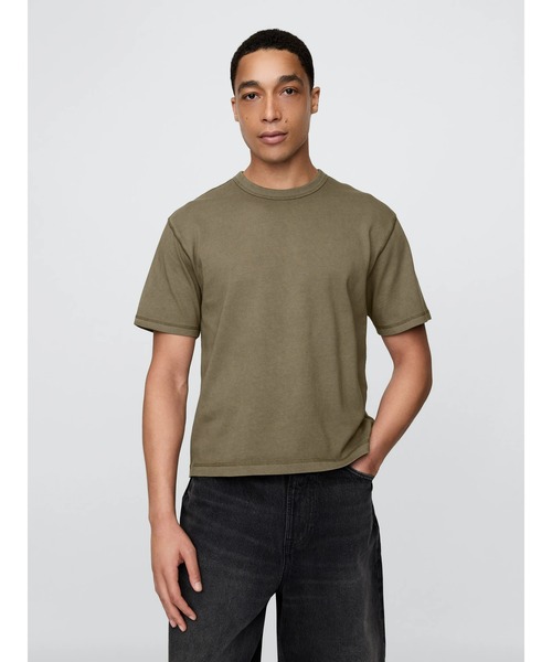 GAP tシャツ ヘビーウェイト クロップドTシャツ 半袖 (ユニセックス) メンズ レディース - 画像 (9)