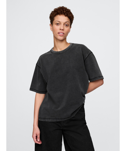 GAP tシャツ ヘビーウェイト クロップドTシャツ 半袖 (ユニセックス) メンズ レディース - 画像 (4)