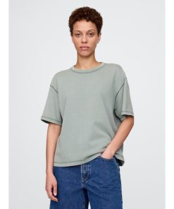 GAP tシャツ ヘビーウェイト クロップドTシャツ 半袖 (ユニセックス) メンズ レディース