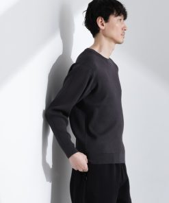 NANO universe セーター ニット CICAドライタッチ リブクルーネックニット メンズ