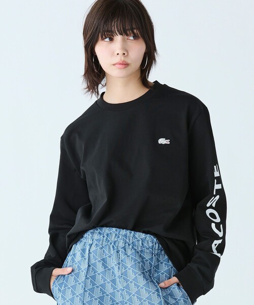 LACOSTE tシャツ ヘビーウェイトスリーブプリント ロングリブスリーブTシャツ メンズ レディース - 画像 (7)