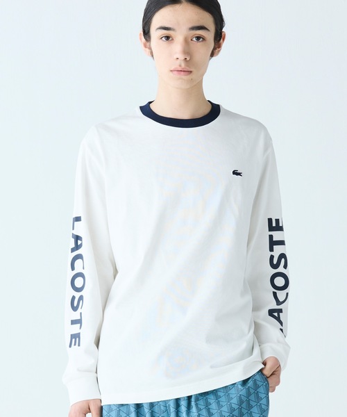 LACOSTE tシャツ ヘビーウェイトスリーブプリント ロングリブスリーブTシャツ メンズ レディース - 画像 (2)