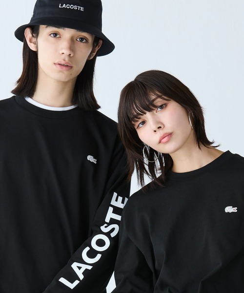 LACOSTE tシャツ ヘビーウェイトスリーブプリント ロングリブスリーブTシャツ メンズ レディース - 画像 (5)