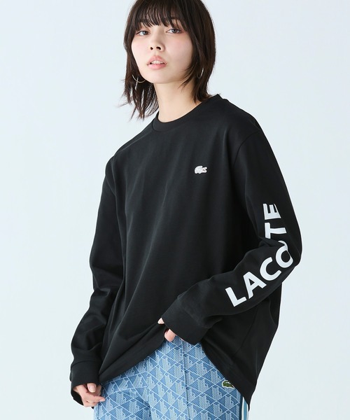 LACOSTE tシャツ ヘビーウェイトスリーブプリント ロングリブスリーブTシャツ メンズ レディース - 画像 (9)