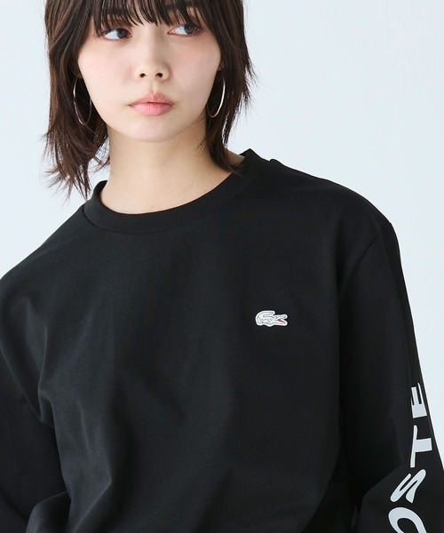 LACOSTE tシャツ ヘビーウェイトスリーブプリント ロングリブスリーブTシャツ メンズ レディース - 画像 (6)