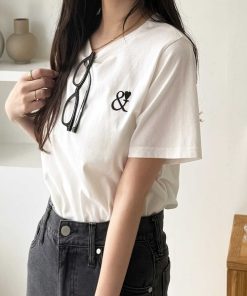 GeeRA tシャツ 「S-XLサイズ展開」夏コーデのマストアイテム!綿100%ハート刺繍ワンポイントTシャツ レディース