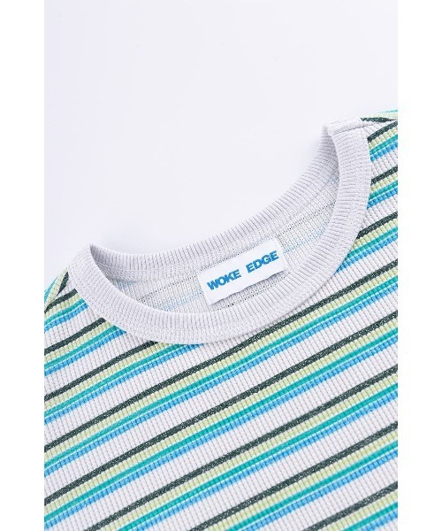 WOKE EDGE tシャツ ティーシャツ|Glit Border Thermal|WOKE メンズ - 画像 (4)