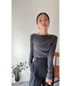 Bonjour Sagan 「Bonjour Sagan」 長袖カットソー FREE チャコールグレー レディース