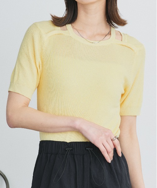 ad thie ニット セーター ショルダースリット デザインニット レディース - 画像 (4)