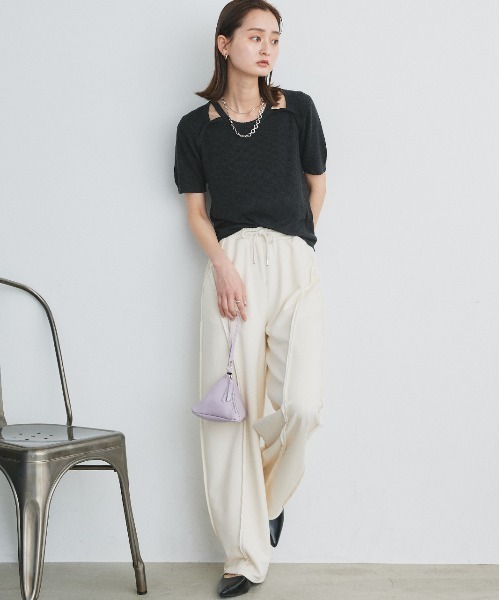 ad thie ニット セーター ショルダースリット デザインニット レディース - 画像 (6)