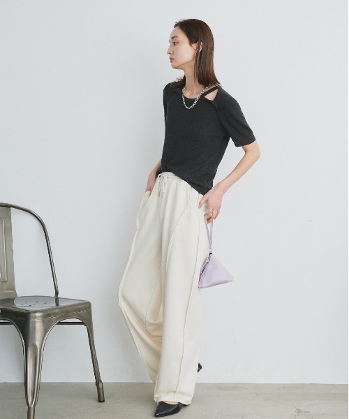 ad thie ニット セーター ショルダースリット デザインニット レディース - 画像 (7)