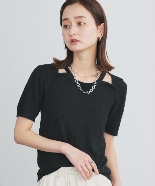 ad thie ニット セーター ショルダースリット デザインニット レディース - 画像 (9)