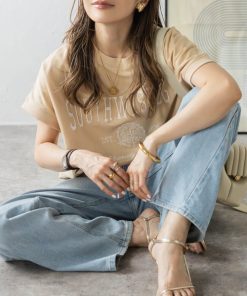 Bonjour Sagan 「Bonjour Sagan」 半袖カットソー FREE ベージュ レディース