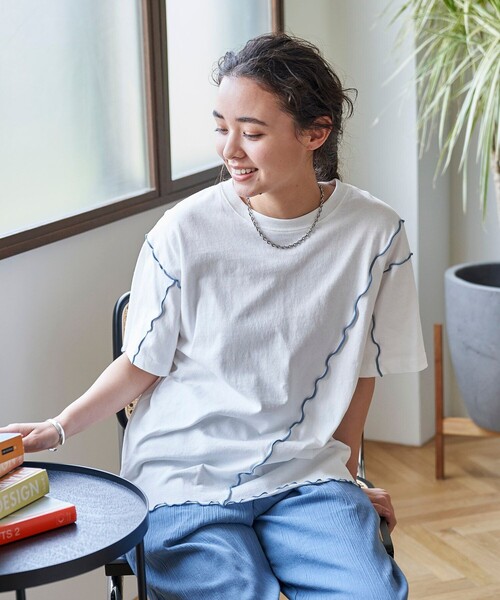 FREAK'S STORE 「FREAK'S STORE」 半袖Tシャツ フリ- ライトグレー レディース - 画像 (2)