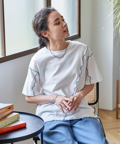 FREAK'S STORE 「FREAK'S STORE」 半袖Tシャツ フリ- ライトグレー レディース - 画像 (3)