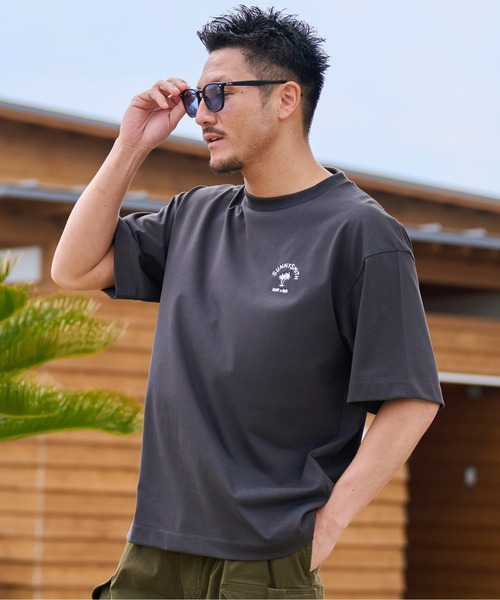 Sunny Smith tシャツ ヤシの木アーチロゴワンポイント刺繍Tシャツ メンズ レディース - 画像 (5)