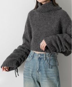 ad thie 「ad thie」 長袖ニット FREE チャコール レディース