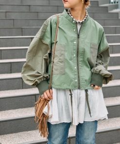 etsinta ブルゾン アウター 「etsinta/エシンタ」リメイクドロストシャツブルゾン レディース