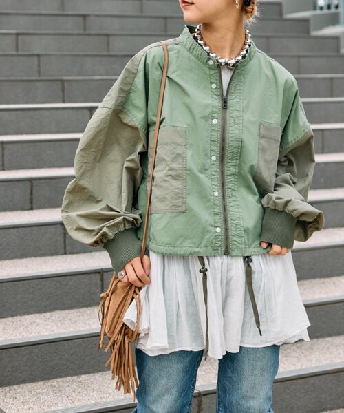 etsinta ブルゾン アウター 「etsinta/エシンタ」リメイクドロストシャツブルゾン レディース - 画像 (3)