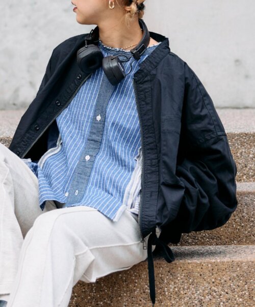 etsinta ブルゾン アウター 「etsinta/エシンタ」リメイクドロストシャツブルゾン レディース - 画像 (2)
