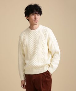 NANO universe 「NANO universe」 長袖ニット M ホワイト メンズ