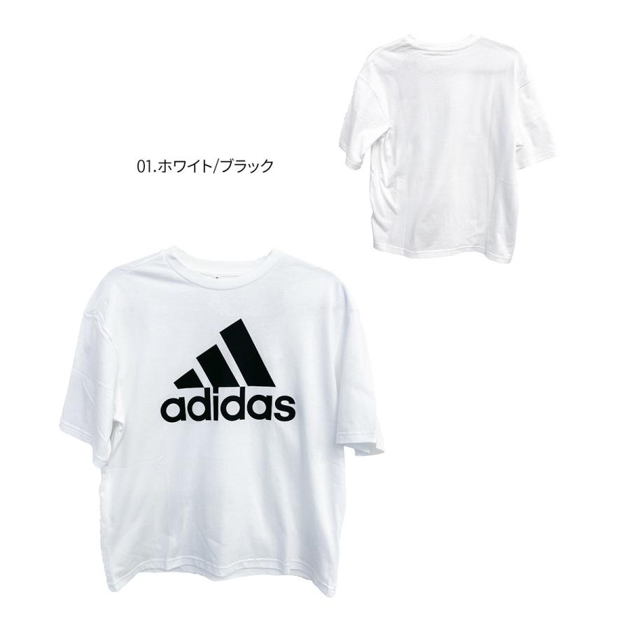 adidas アディダス W ESS ビッグロゴ BF tシャツ レディース 半袖 スポーツ ブランド 綿 黒 白 半袖tシャツ トップス ADIDAS enl36 - 画像 (9)