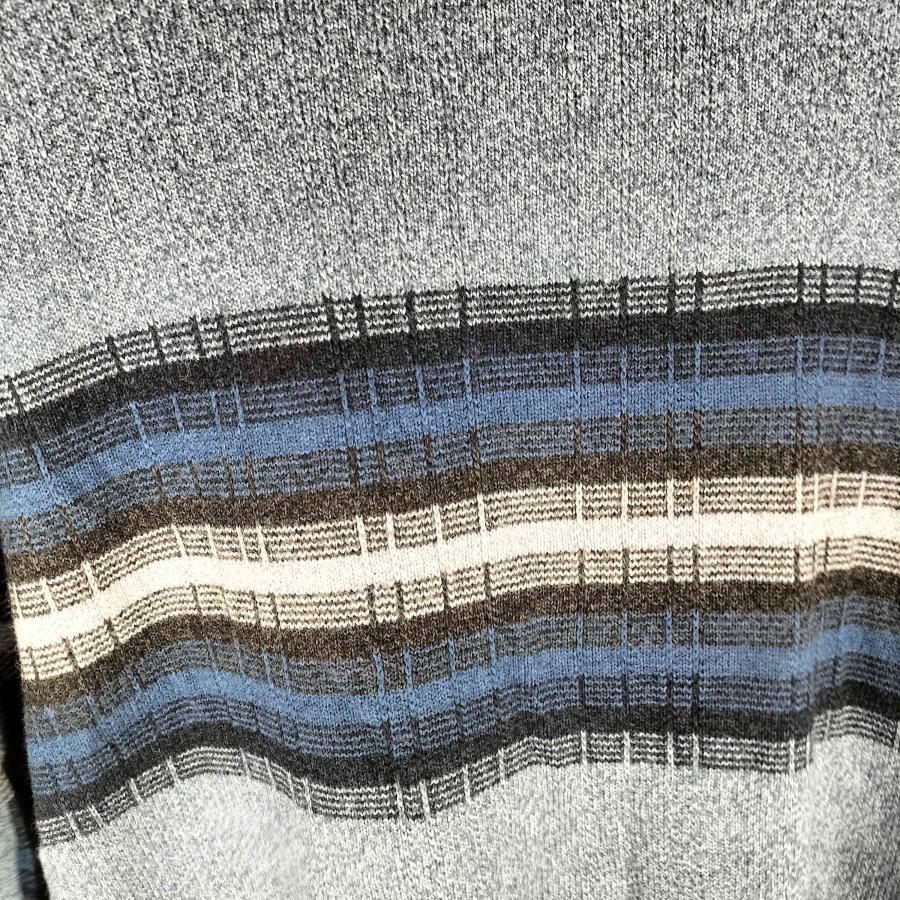 DOCKERS DOCKERS(ドッカーズ) ライン ボーダー アクリル ニット セーター ビッグサイズ メンズ impo 中古 古着 0228 - 画像 (3)