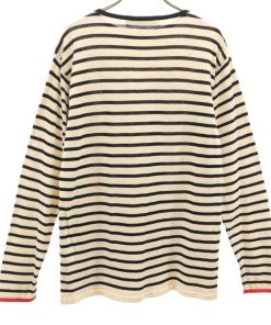 BATEAUX DE SHIPS バトードゥシップス 日本製 ボーダー柄 長袖 バスクシャツ 1 ベージュ メンズ 古着 中古