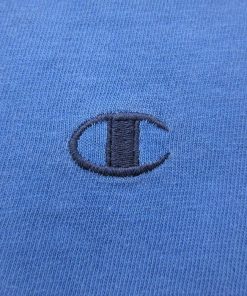 Champion XL/古着 チャンピオン 半袖 ビンテージ Tシャツ メンズ 00s ワンポイントロゴ クルーネック 青 ブルー 24apr15 中