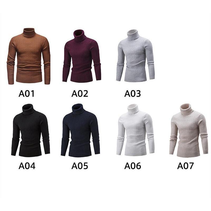 ニットセーター メンズ ハイネック タートルネック トップス セーター ニット カシミア 無地 シンプル ビジネス オフィス 事務服 仕事用 長袖 男性 - 画像 (8)