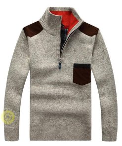 ハーフジップ ニットセーター メンズ ニット 裏起毛 ハイネック 長袖 秋冬 冬物 プルオーバー ジッパー ゴルフウェア 暖 あったか 体型カバー トップス