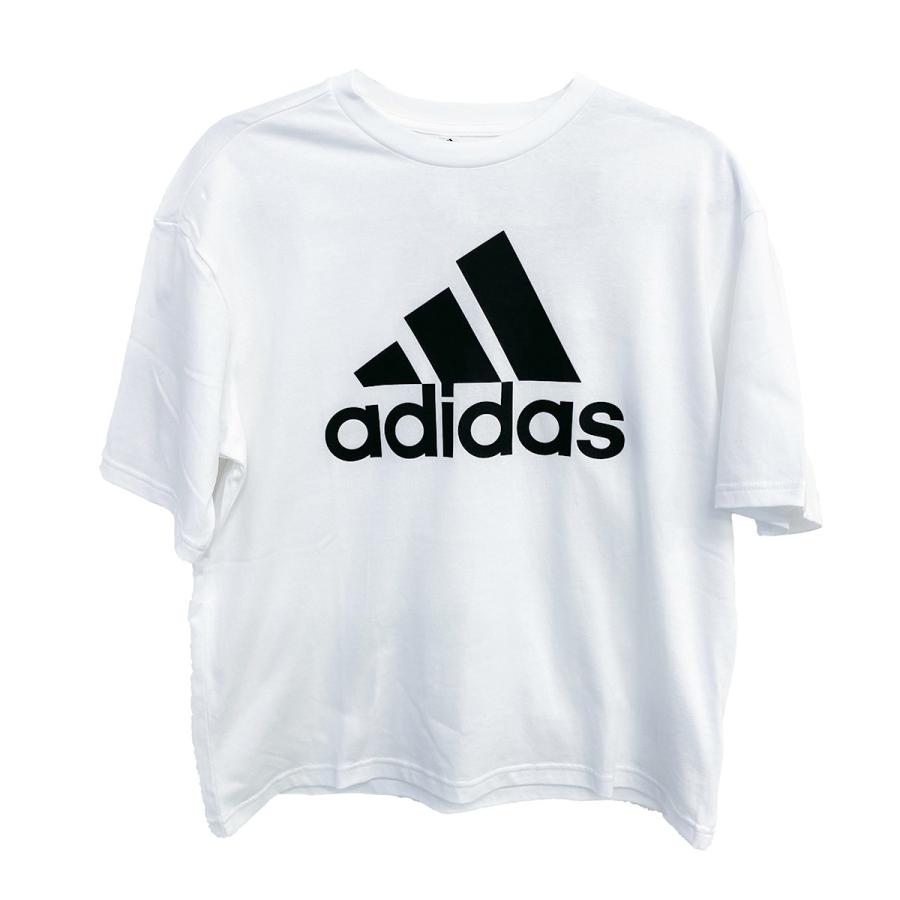 adidas アディダス W ESS ビッグロゴ BF tシャツ レディース 半袖 スポーツ ブランド 綿 黒 白 半袖tシャツ トップス ADIDAS enl36 - 画像 (2)