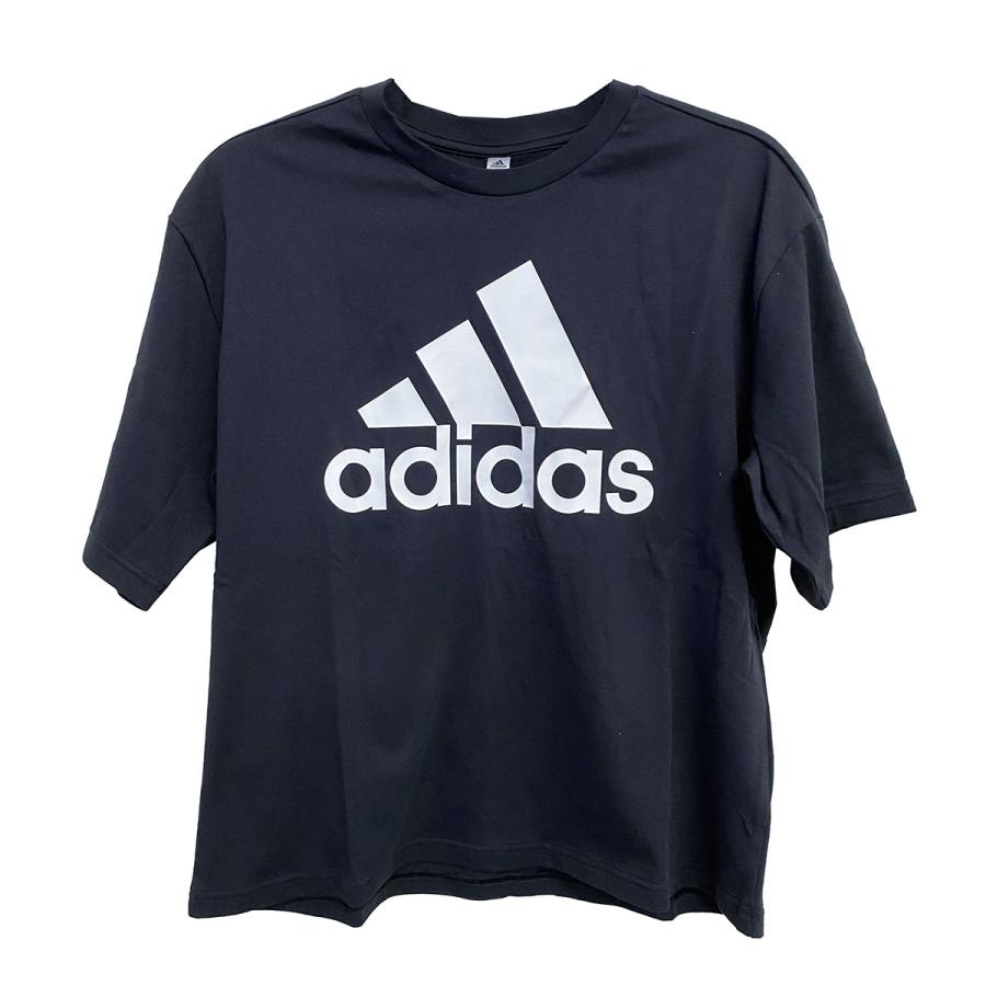 adidas アディダス W ESS ビッグロゴ BF tシャツ レディース 半袖 スポーツ ブランド 綿 黒 白 半袖tシャツ トップス ADIDAS enl36 - 画像 (3)