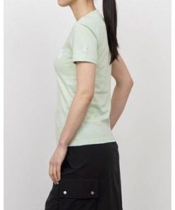 adidas アディダス レディース 半袖Tシャツ ラウンジウェア エッセンシャルズ スリム ロゴ HL2048 (リネングリーン/ホワ