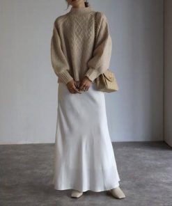 ボンジュールサガン BONJOUR SAGAN メランジケーブルニット (Light-Green)