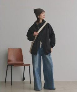 アドティエ ad thie マウンテンパーカー ラグラン ドローコード モンスター フード (ライトグレー)